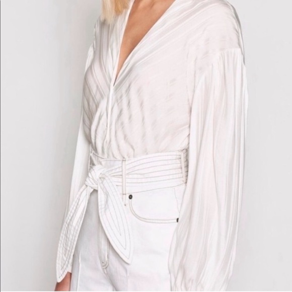 NWT Joie Cadmar Fleur D Lis Silky V Button Blouse - Picture 10 of 13